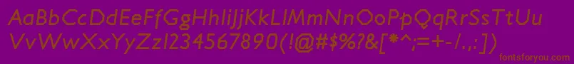 Шрифт JillicanrgBolditalic – коричневые шрифты на фиолетовом фоне