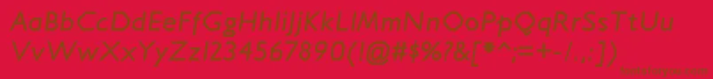 JillicanrgBolditalic-fontti – ruskeat fontit punaisella taustalla