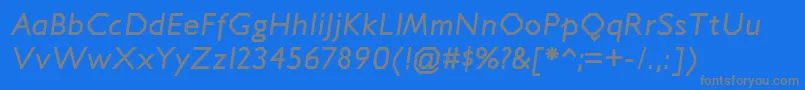 JillicanrgBolditalic-fontti – harmaat kirjasimet sinisellä taustalla
