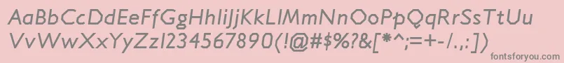 JillicanrgBolditalic-fontti – harmaat kirjasimet vaaleanpunaisella taustalla