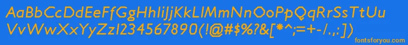 JillicanrgBolditalic Font – Orange Fonts on Blue Background