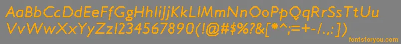 Шрифт JillicanrgBolditalic – оранжевые шрифты на сером фоне