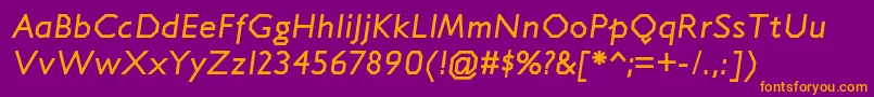 Шрифт JillicanrgBolditalic – оранжевые шрифты на фиолетовом фоне