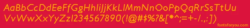JillicanrgBolditalic Font – Orange Fonts on Red Background