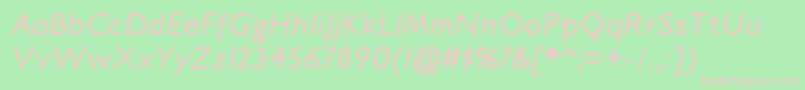 JillicanrgBolditalic-fontti – vaaleanpunaiset fontit vihreällä taustalla