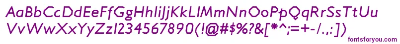 フォントJillicanrgBolditalic – 白い背景に紫のフォント