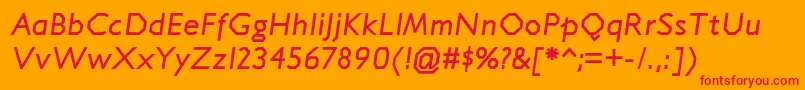 Шрифт JillicanrgBolditalic – красные шрифты на оранжевом фоне
