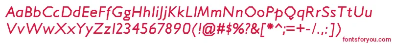 フォントJillicanrgBolditalic – 白い背景に赤い文字