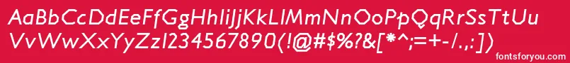 Шрифт JillicanrgBolditalic – белые шрифты на красном фоне
