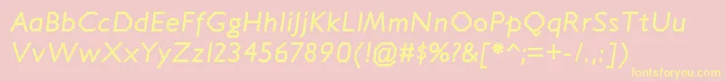 JillicanrgBolditalic Font – Yellow Fonts on Pink Background