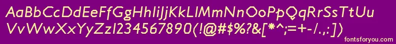Шрифт JillicanrgBolditalic – жёлтые шрифты на фиолетовом фоне