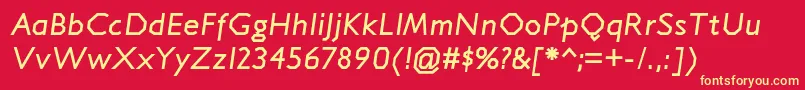 JillicanrgBolditalic Font – Yellow Fonts on Red Background