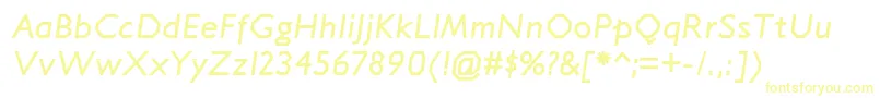 Шрифт JillicanrgBolditalic – жёлтые шрифты на белом фоне
