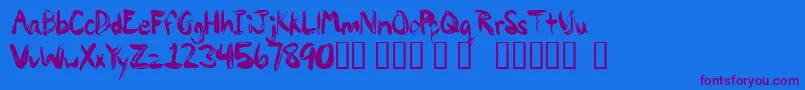 PAINP    Font – Purple Fonts on Blue Background