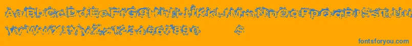 PaintBalls Font – Blue Fonts on Orange Background