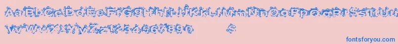 PaintBalls Font – Blue Fonts on Pink Background