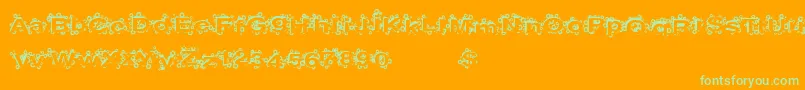 PaintBalls Font – Green Fonts on Orange Background