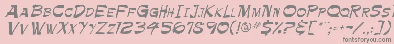 Paintbrush Font – Gray Fonts on Pink Background