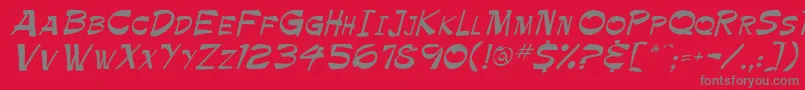 フォントPaintbrush – 赤い背景に灰色の文字