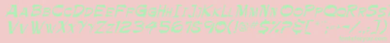 Paintbrush Font – Green Fonts on Pink Background