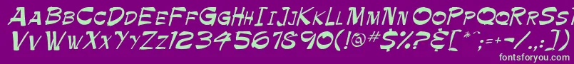 Paintbrush Font – Green Fonts on Purple Background