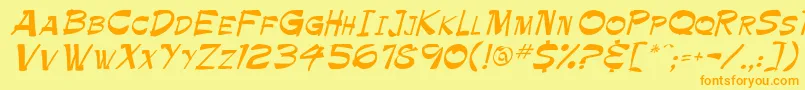 Paintbrush Font – Orange Fonts on Yellow Background