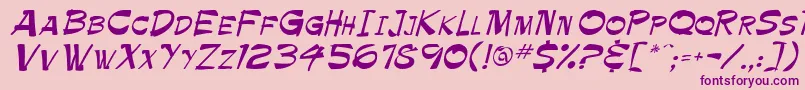Paintbrush Font – Purple Fonts on Pink Background