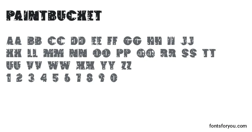 A fonte PaintBucket (136403) – alfabeto, números, caracteres especiais