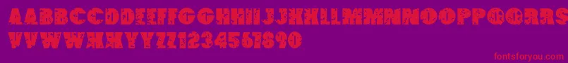 PaintBucket Font – Red Fonts on Purple Background