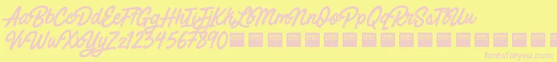 Painted Paradise   Demo Font – Pink Fonts on Yellow Background