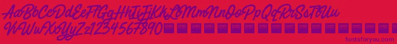 Painted Paradise   Demo-Schriftart – Violette Schriften auf rotem Hintergrund
