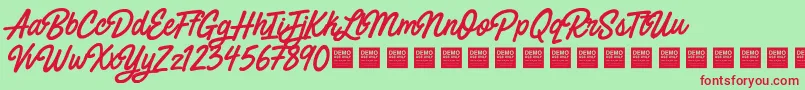 Painted Paradise   Demo Font – Red Fonts on Green Background