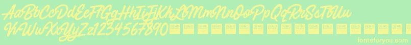 Painted Paradise   Demo Font – Yellow Fonts on Green Background