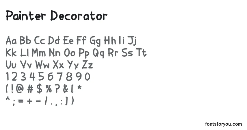 Czcionka Painter Decorator – alfabet, cyfry, specjalne znaki