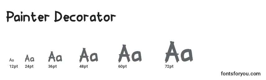 Размеры шрифта Painter Decorator