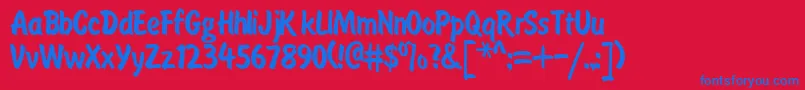 Painter Font – Blue Fonts on Red Background