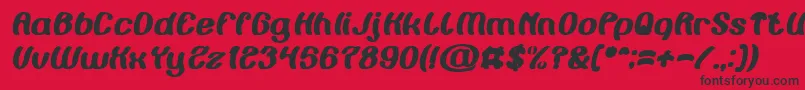 Fonte Painting the Light Bold Italic – fontes pretas em um fundo vermelho