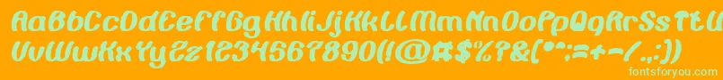 fuente Painting the Light Bold Italic – Fuentes Verdes Sobre Fondo Naranja