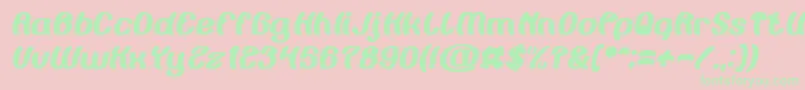 Painting the Light Bold Italic Font – Green Fonts on Pink Background