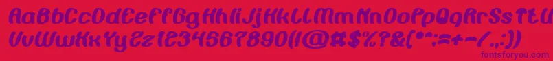 Painting the Light Bold Italic Font – Purple Fonts on Red Background