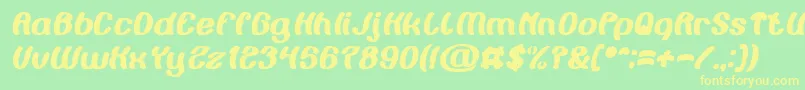 Painting the Light Bold Italic Font – Yellow Fonts on Green Background