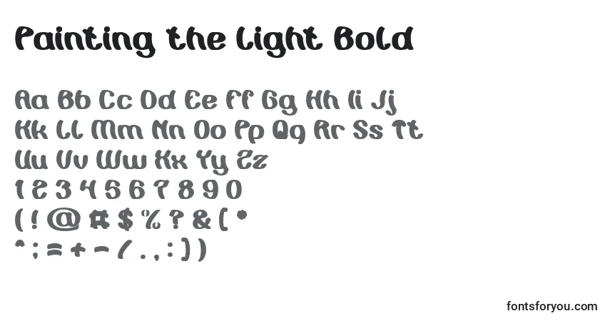 Schriftart Painting the Light Bold – Alphabet, Zahlen, spezielle Symbole