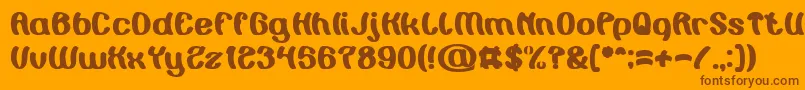 Painting the Light Bold Font – Brown Fonts on Orange Background