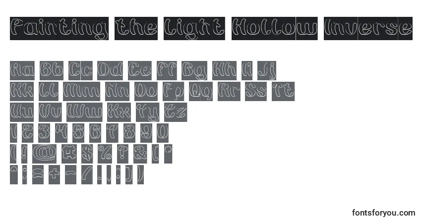 Painting the Light Hollow Inverse Font – alphabet, numbers, special characters