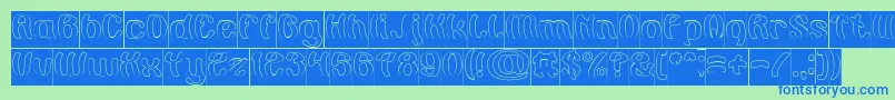 Painting the Light Hollow Inverse Font – Blue Fonts on Green Background