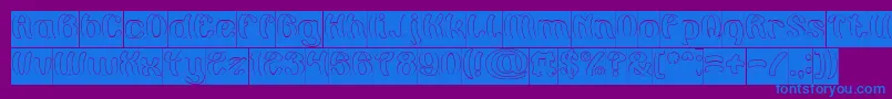 Painting the Light Hollow Inverse-Schriftart – Blaue Schriften auf violettem Hintergrund