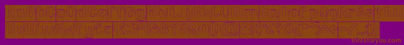 Painting the Light Hollow Inverse Font – Brown Fonts on Purple Background