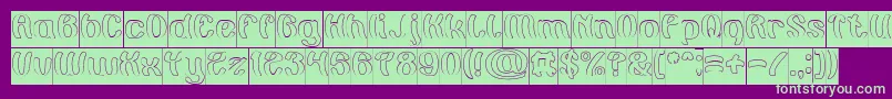 Painting the Light Hollow Inverse Font – Green Fonts on Purple Background