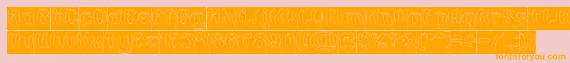 Painting the Light Hollow Inverse-Schriftart – Orangefarbene Schriften auf rosa Hintergrund