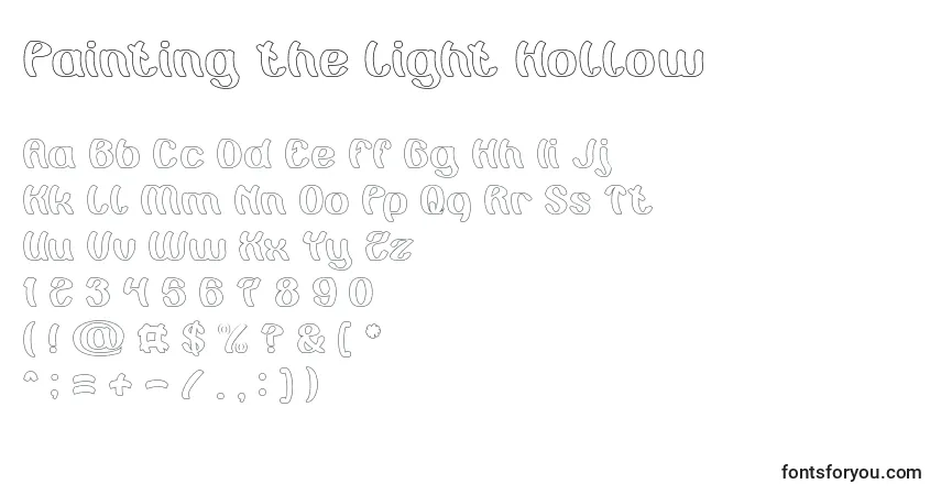 A fonte Painting the Light Hollow – alfabeto, números, caracteres especiais